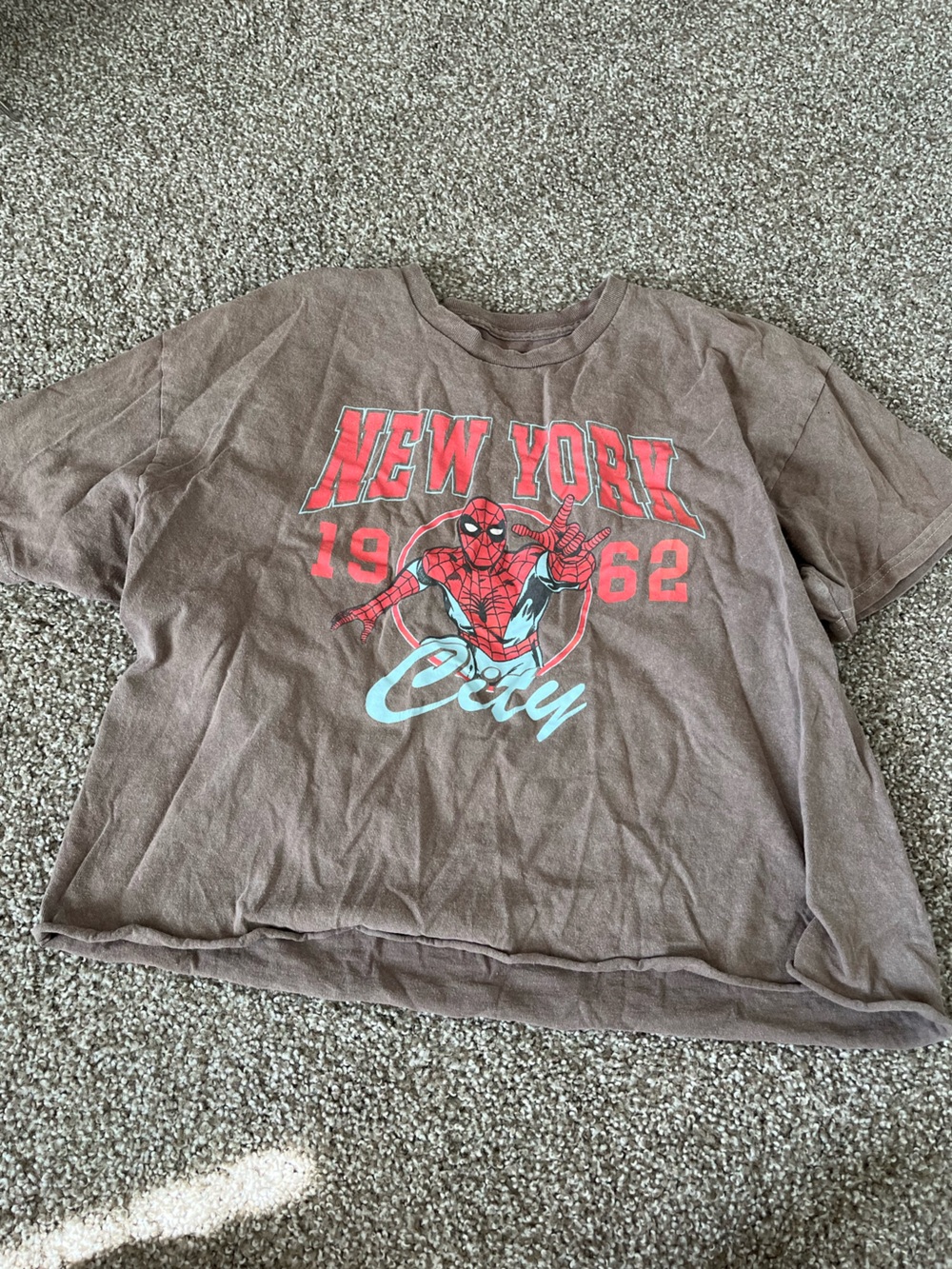 Marvel Spider-Man Short Sleeve Comic Book Cropped Tee